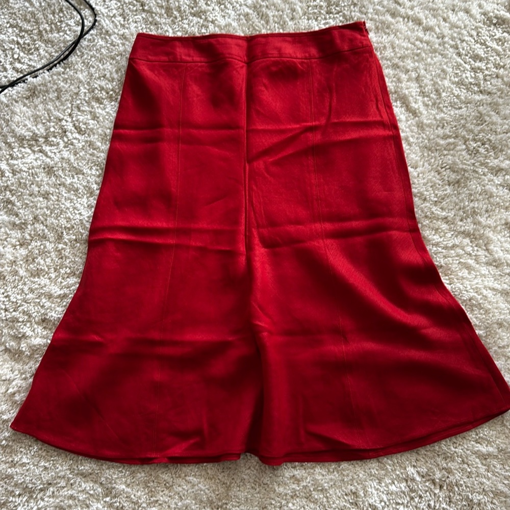 Talbots Red Midi Skirt